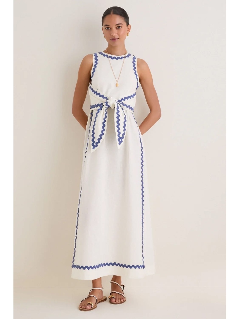 TUCKERNUCK Ivory Ric Rac Tie Brocks Dress - Picture 1 of 3